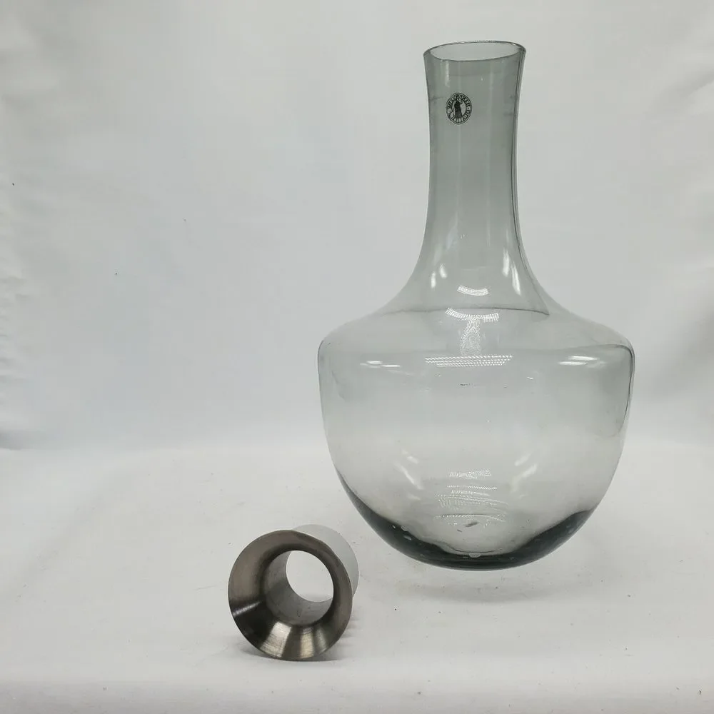 MCM Vintage Discontinued Ikea HÄMTA by Gunnel Sahlin Smoke Glass Decanter Carafe